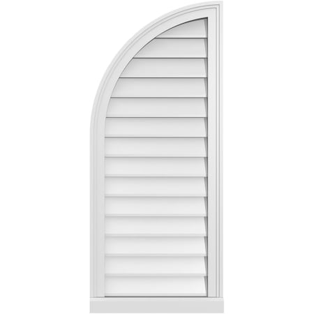 Ekena Millwork Quarter Round Top Left Surface Mount PVC Gable Vent w/ 2"W x 2"P Brickmould Sill Frame, 18"W x 42"H GVPQL18X4203SN
